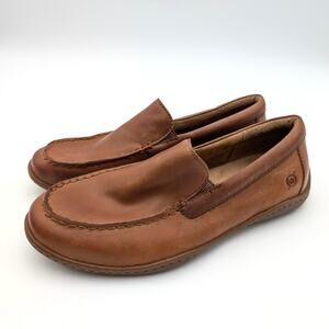 Born Caleb Leather Moc Loafer Driving Shoes Men's Brown Size US8.5M EU42